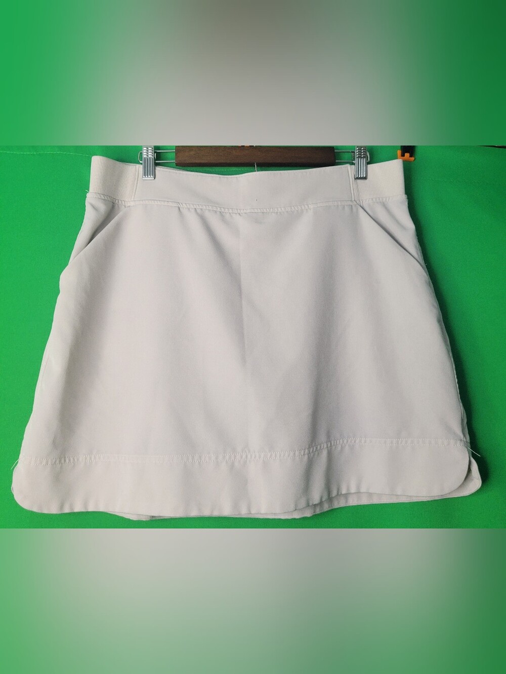 32 Degrees Cream Mini A-Line Skirt Sz L w/ SHORTS Active Tennis Golf Exercise